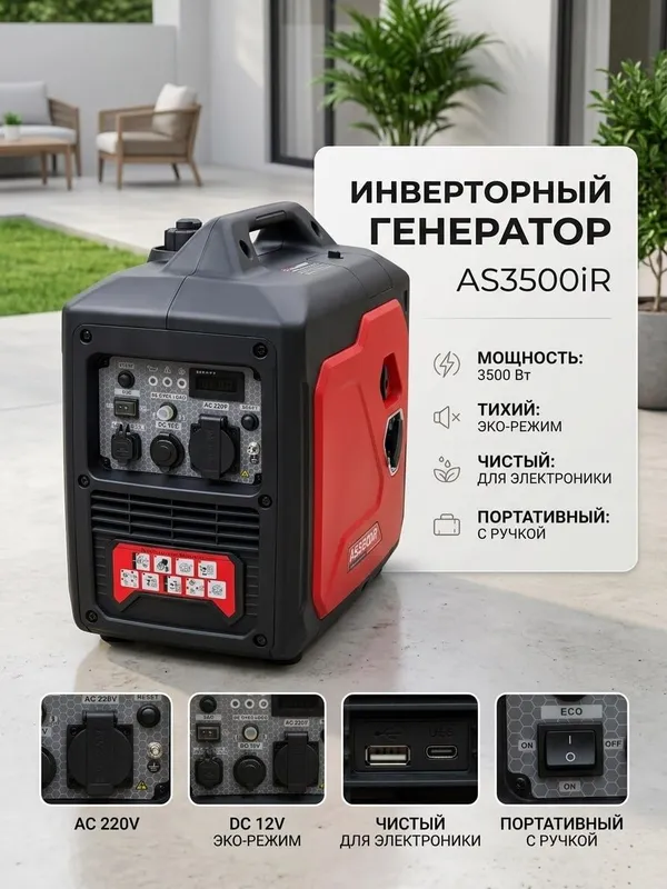 Инверторный генератор (3. кВт) — Тихий, Б/У в отличном состоянии Инверторный генератор (3. кВт) — Тихий, Б/У в отличном состоянии