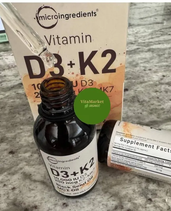 Vitamin d3 k2, 10.000 iu 200 mcg, d3 k2, д3 к2 витамин, carlson drop — фото 1
