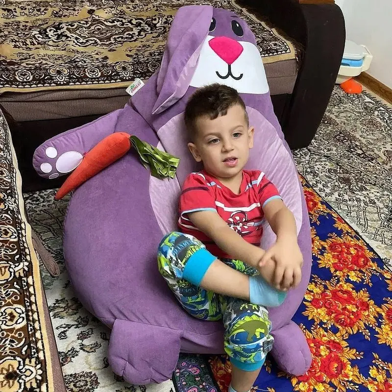 Кресло игрушка Кролик, Зайчик. Кресло мешок бин-бег бинбэг пуф beanbag — фото 6