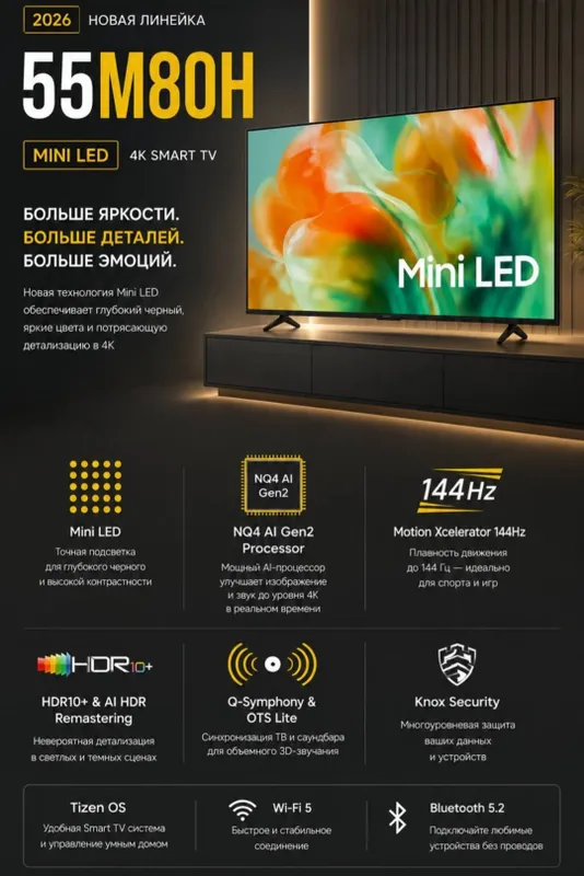 Samsung televizorlarining 2026 yilgi yangi liniyasi