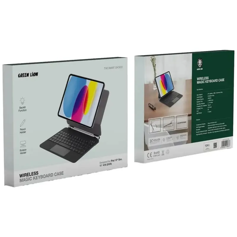 Magic keyboard green lion ipad A16 2025 chexol — фото 5