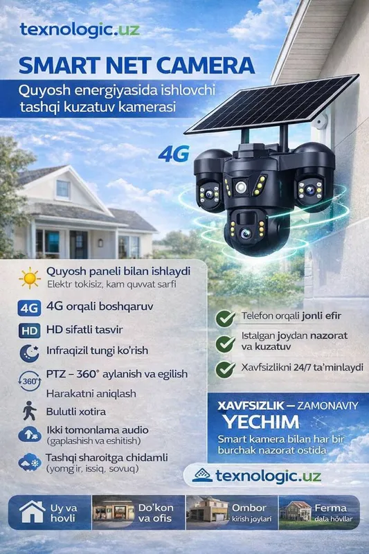 4G Smart Камера Видео Наблюдения ! 4G Smart Video kuzatov Kamerasi !
