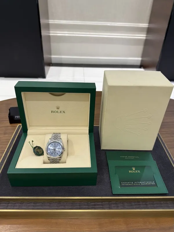 Rolex Datejust 41mm Steel Ice Blue Arabic Dial Custom 126300 — фото 3