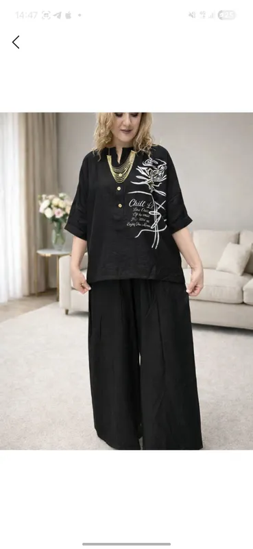 ayolar uchun keng shimli oversize, yozgi to'plam — фото 3