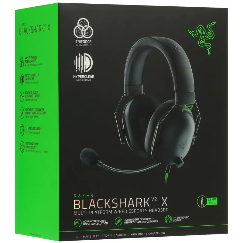 ! Проводная игровая гарнитура Razer BlackShark V2 X — фото 2