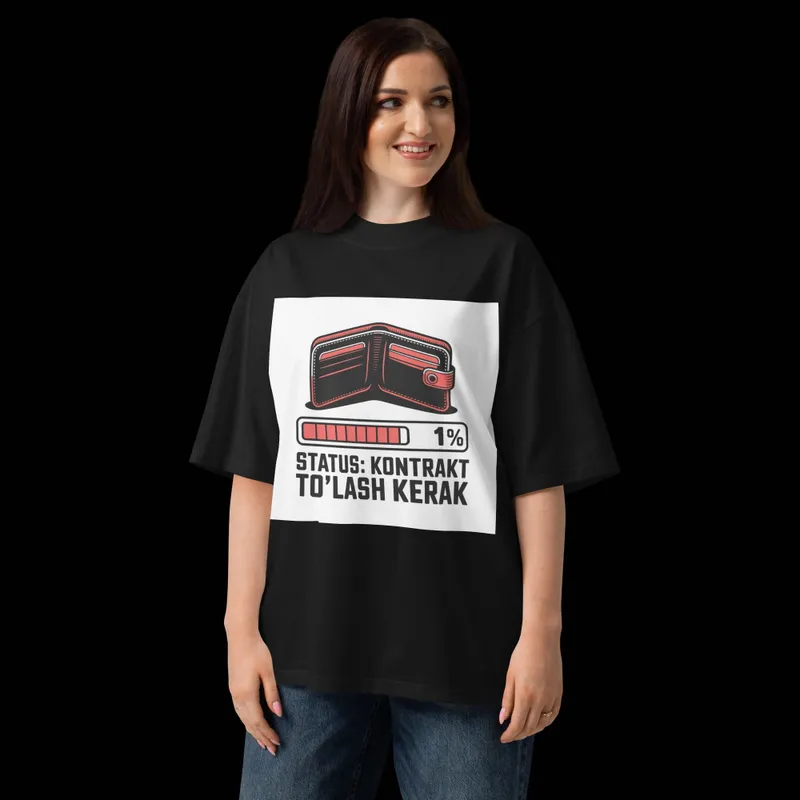 KONTRAKT TO'LASH KERAK — Premium Oversized Futbolka — фото 5