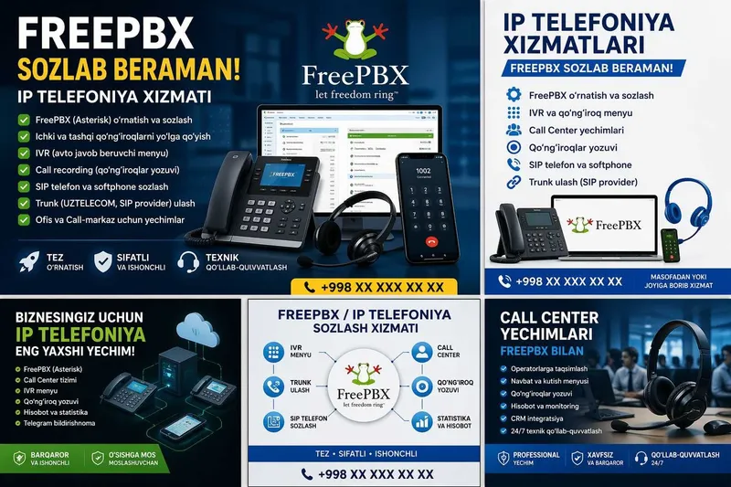 FreePBX va IP Telefoniya sozlash xizmati 2
