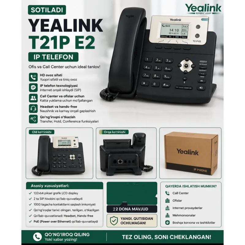 Ip Telefon uy, ofis, call centerlar uchun 2