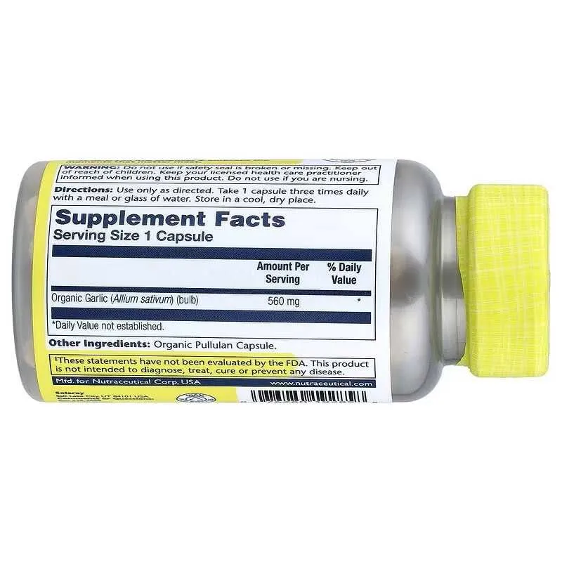 Solaray organik sarimsoq Garlic 560 mg, 100 vcaps 3