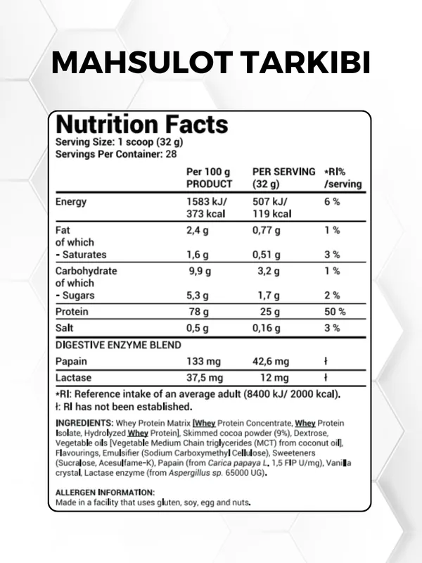 Protein Army1 Whey Protein 908g, 28 porsiya, halol — фото 5