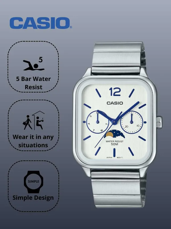 Casio MTP-M305— Erkaklar klassik metall soati Moonphase 4 Casio MTP-M305— Erkaklar klassik metall soati Moonphase 4