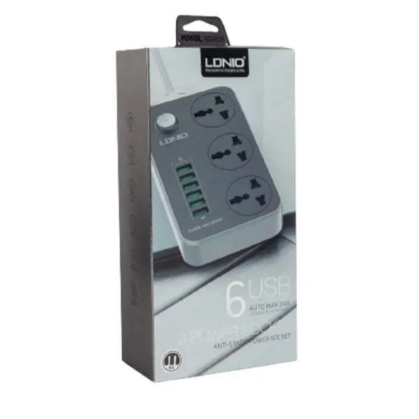 Сетевой фильтр LDNIO SC3604 3 розетки 6xUSB 2m 3