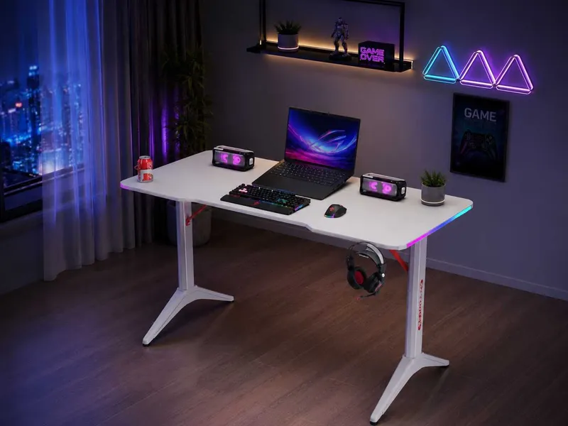 Игровой стол Rgb, gaming desk – карбоновая поверхность 1 Игровой стол Rgb, gaming desk – карбоновая поверхность 1