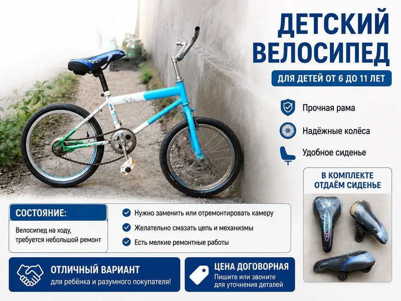 Sotaman 6–11 yoshli bolalar uchun velosiped.Продаю Детский велосипед 6 — фото 4
