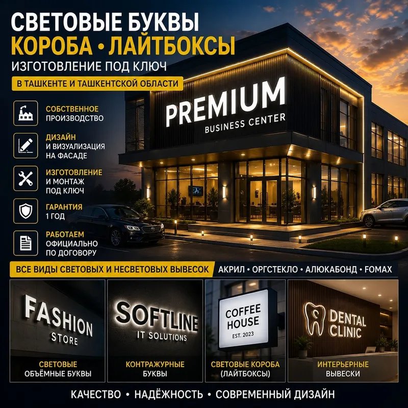 Световые буквы | Лайтбоксы | Световые короба | Вывески под ключ