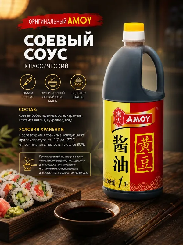 AMOY soya sousi, original, import, 1000 ml 1 AMOY soya sousi, original, import, 1000 ml 1