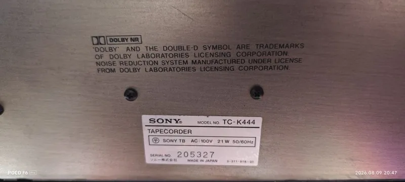 Sony TC-K444 в хорошем состоянии 6 Sony TC-K444 в хорошем состоянии 6