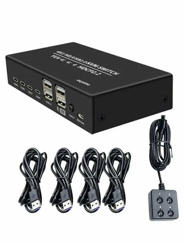 USB HDMI KVM Switch свитч переключатель 4-1 свитчер выносной кнопкой — фото 1