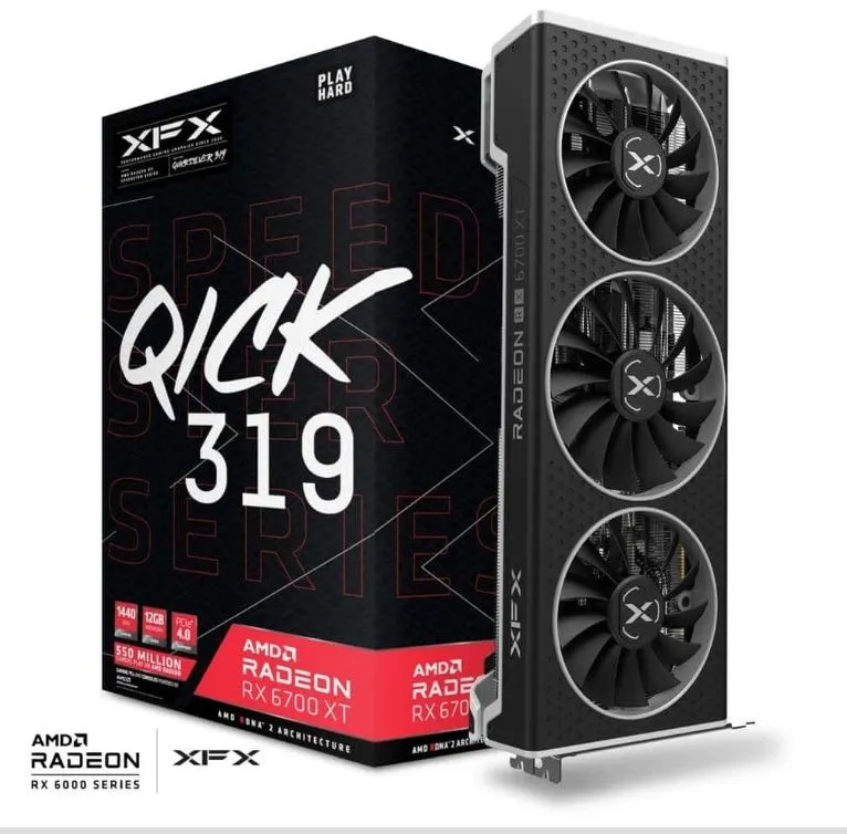 XFX SPEEDSTER QICK 319 AMD Radeon™ RX 6700 XT Gaming Graphics Card XFX SPEEDSTER QICK 319 AMD Radeon™ RX 6700 XT Gaming Graphics Card