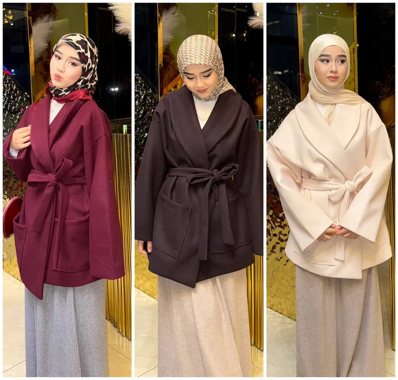NEW FASHION двойка: пальто драп шерсть с подкладом + вязаная трикотажная юбка