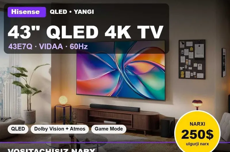QLED телевизор Hisense 43E7Q 43″ 4K Dolby Vision — первые руки 1 QLED телевизор Hisense 43E7Q 43″ 4K Dolby Vision — первые руки 1