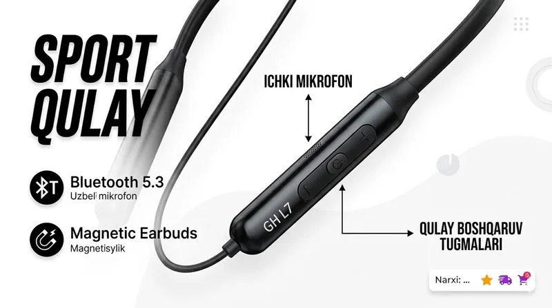 GH L7 Bluetooth Sport Quloqchin — фото 3