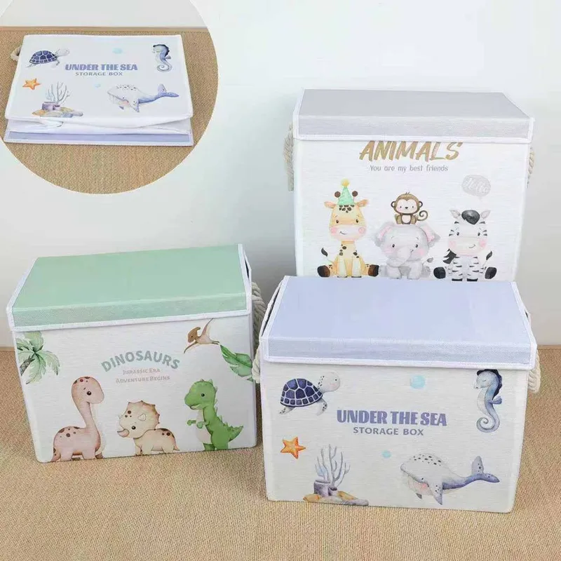 Складная корзина для хранения игрушек и белья с крышкой 3 Складная корзина для хранения игрушек и белья с крышкой 3