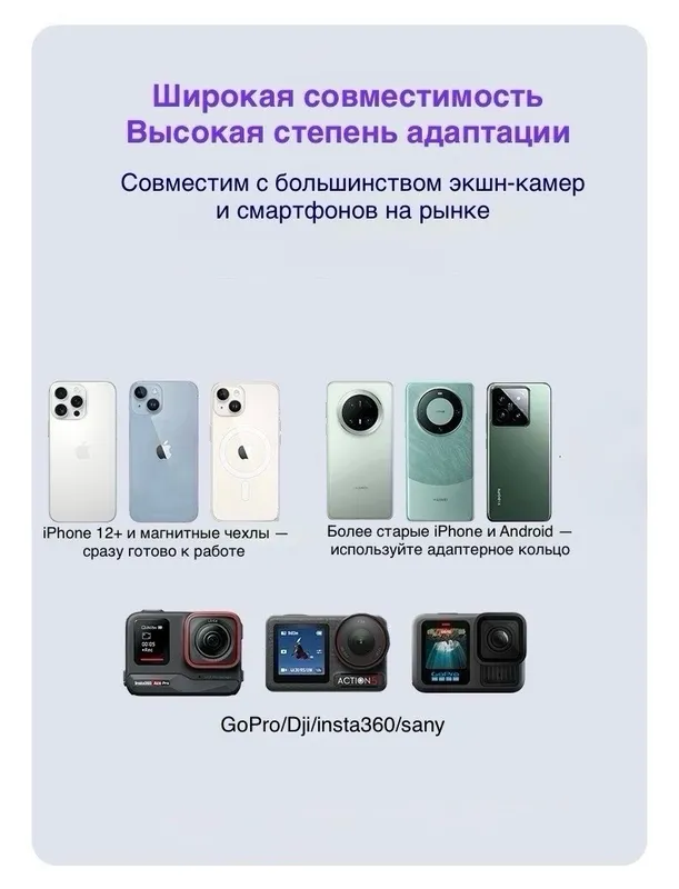 Магнитный держатель для смартфонов и экшен-камер — фото 4