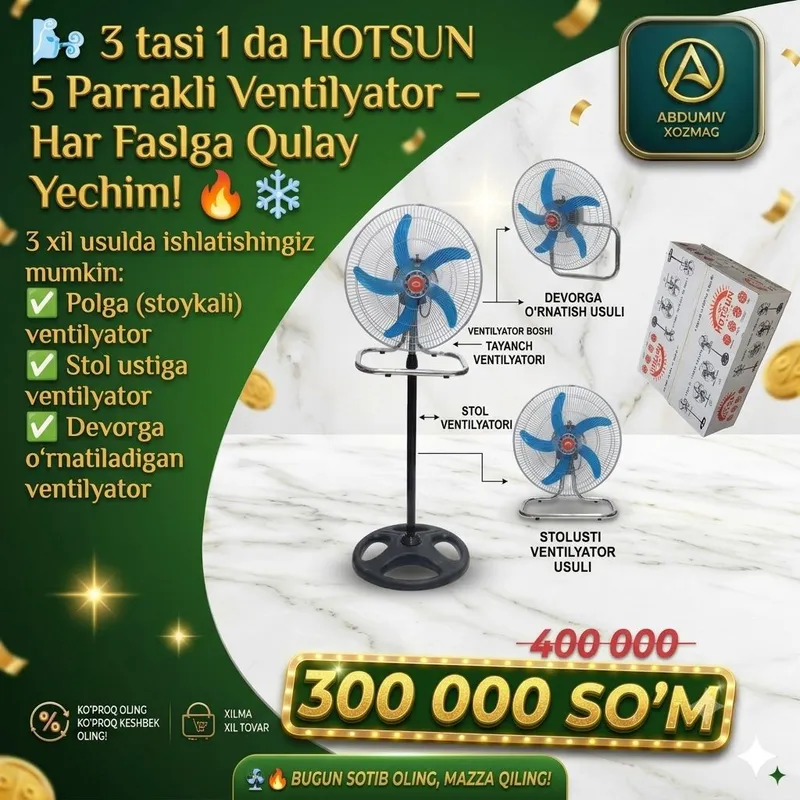 tasi 1 da HOTSUN 5 Parrakli Ventilyator 1