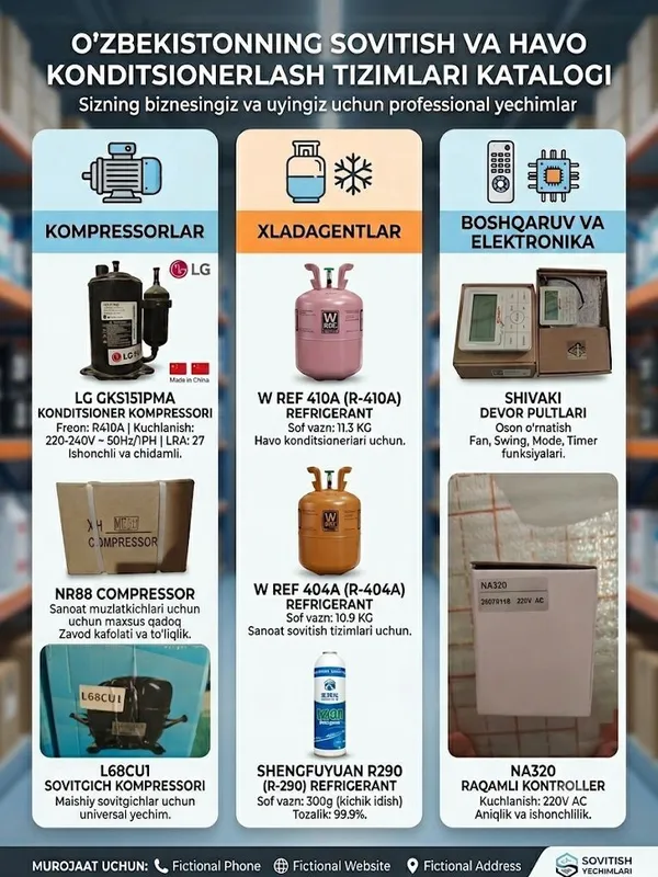 Konditsioner ehtiyot qismlari | Kompressor | Freon | Pult | Elektronik Konditsioner ehtiyot qismlari | Kompressor | Freon | Pult | Elektronik