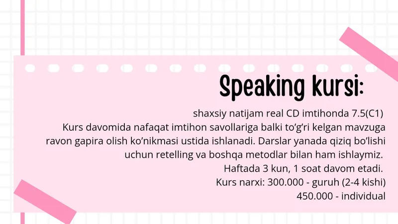 IELTS individual kurslar. Ingliz tili B2-C1 tayyorlov. — фото 7