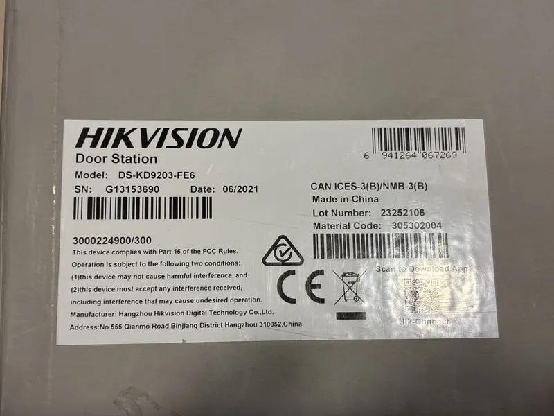 Hikvision DS-KD9203-FE6 — IP видеодомофон / вызывная панель 3 Hikvision DS-KD9203-FE6 — IP видеодомофон / вызывная панель 3
