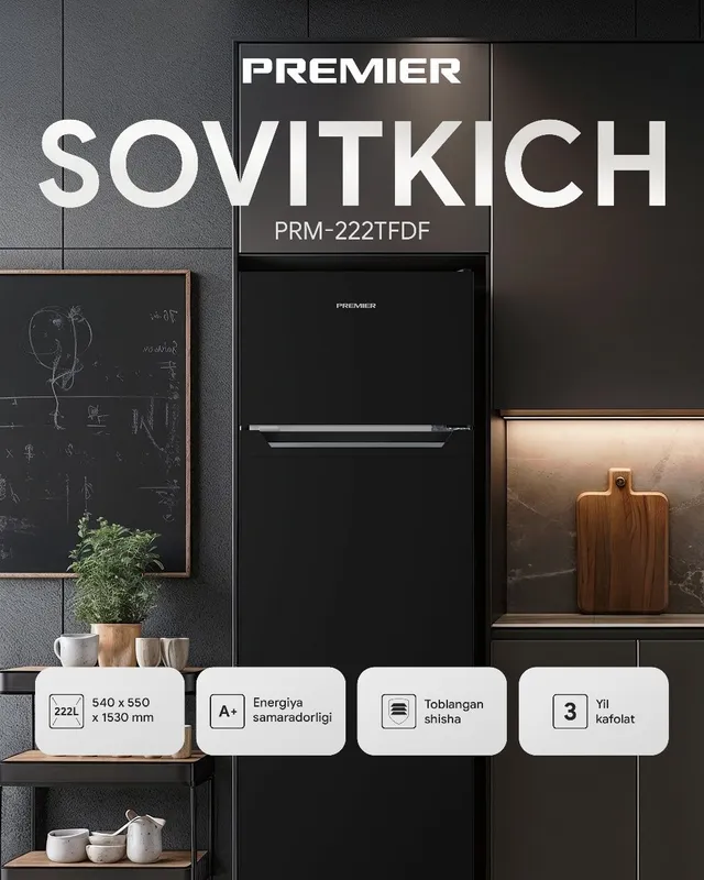 PREMIER PRM-222TFDF (222 litr) DI Hajmi: Sovutgich kamerasi 170 l / M 1