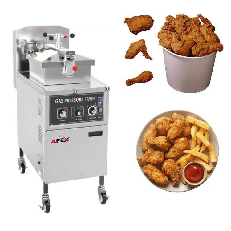 KFC usulidagi tovuq tayyorlash uchun bosimli vakuum frityurnitsa 1 KFC usulidagi tovuq tayyorlash uchun bosimli vakuum frityurnitsa 1