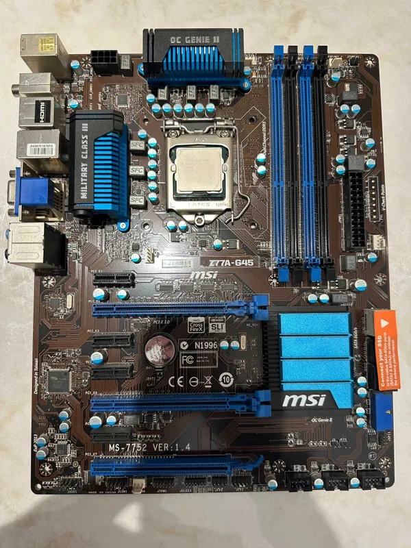 Материнская плата MSI Z77A-G45 с процессором Intel core i5-3470