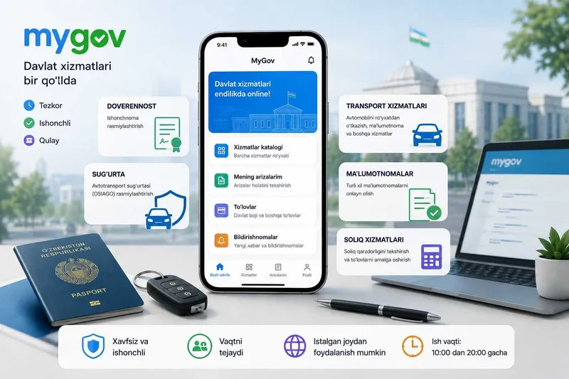 MyGov xizmatlari, Тонировка, Доверенность, Страховка