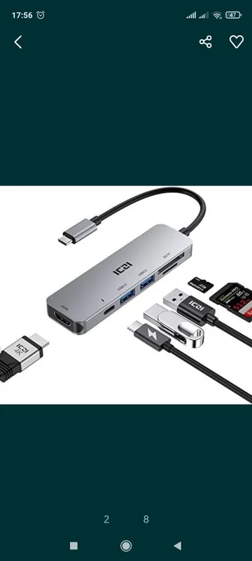Type - c hub, usb 3.0 / 4 port, кабель 1,20 — фото 1