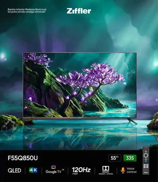Ziffler Smart Tv 55 4k 120 Hz Гарантия есть! Доставка есть! звонить!