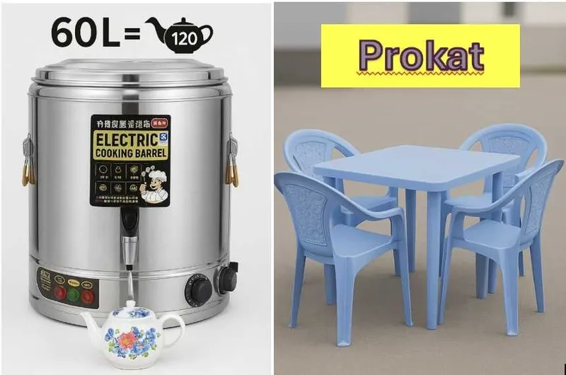 Eng arzon va yangisi bizda. Stol stul, elektr samovar #ijara