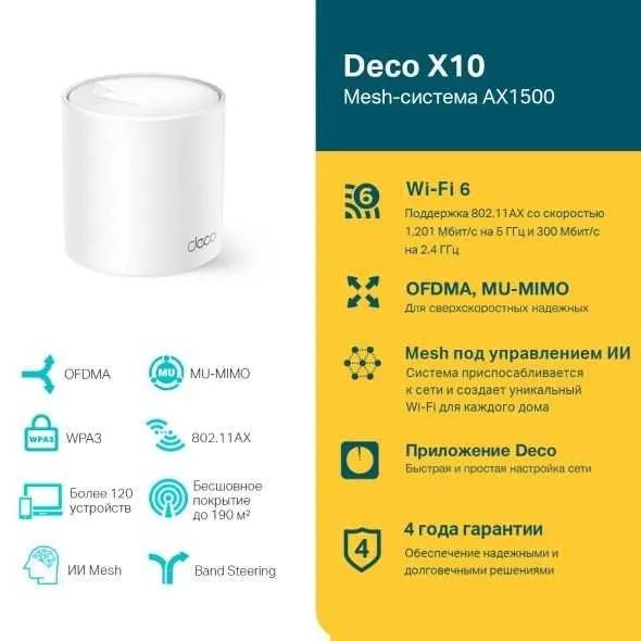 Трехдиапазонная Mesh-система Wi-Fi 6E Tp Link DECO XE75 Pro AXE5400 3- — фото 3
