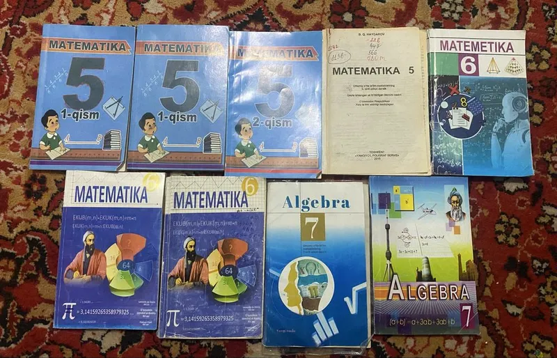 Использованные книги по классам История, Матиматика, и Узб-Литература — фото 2