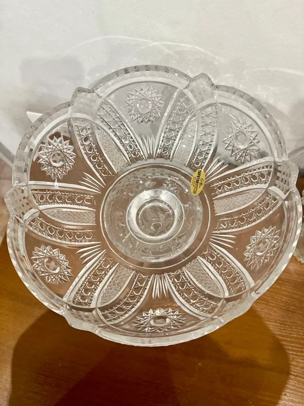 Хрустальная ваза / фруктовница на ножке — фото 2