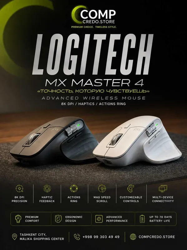Logitech MX Master 4 Wireless Mouse | Black & White 1 Logitech MX Master 4 Wireless Mouse | Black & White 1