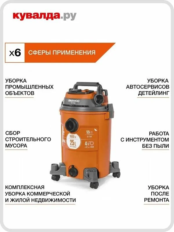 Пылесос сетевой DAEWOO DAVC 2516S 5 Пылесос сетевой DAEWOO DAVC 2516S 5