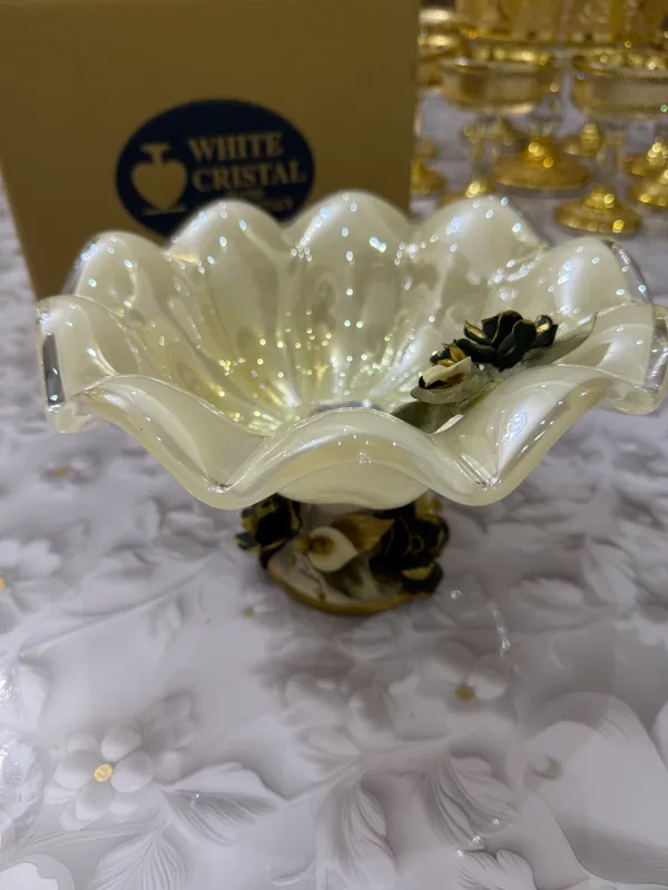 Srochna Italyan Murano white crystal🇮🇹chinnilar 8 Srochna Italyan Murano white crystal🇮🇹chinnilar 8