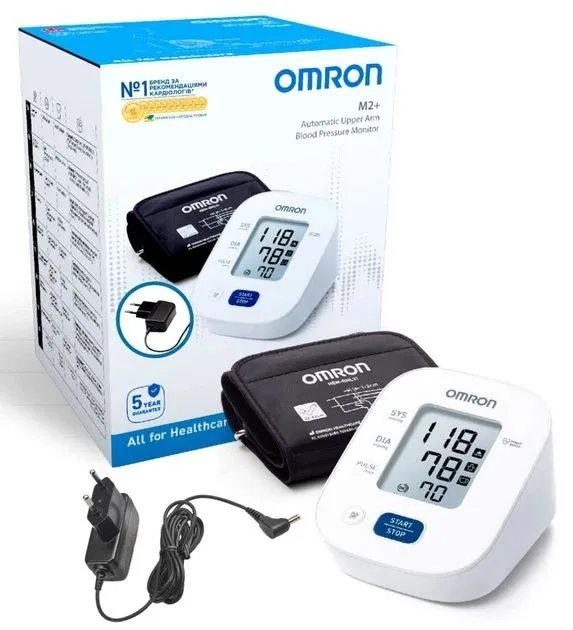 Тонометр автоматический с адаптером Omron M2+