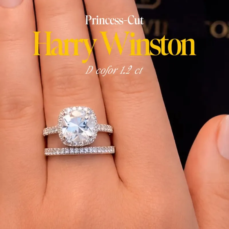 Harry Winston Princess-Cut Ring Кольцо 1