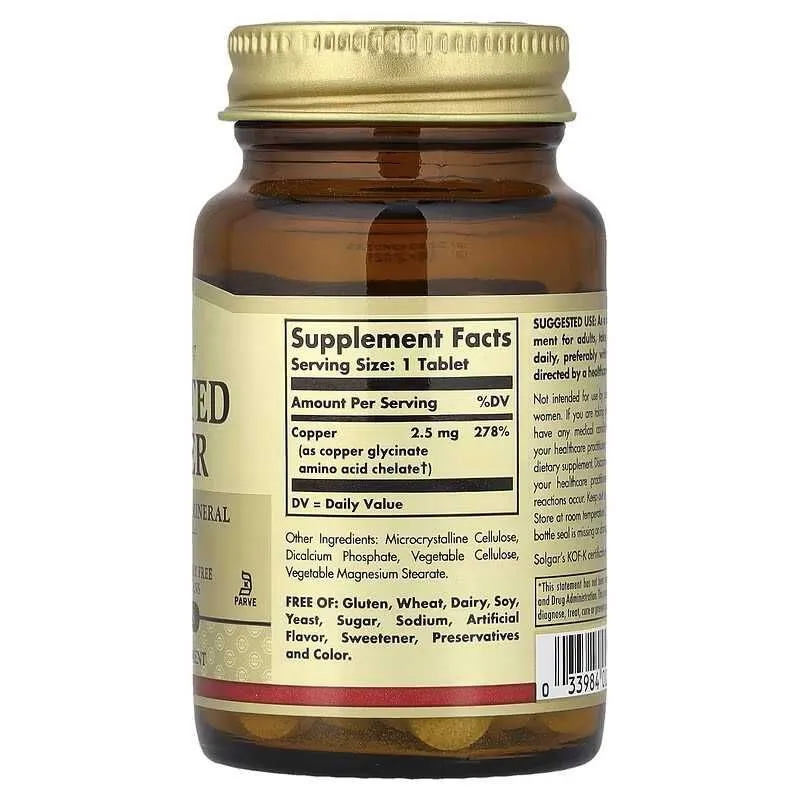 Solgar copper 2.5 mg, хелатная медь, купер мед мис Chelated Copper 3 Solgar copper 2.5 mg, хелатная медь, купер мед мис Chelated Copper 3