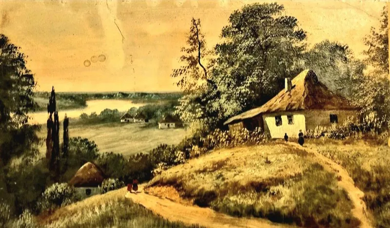 Старинная картина . Пейзаж