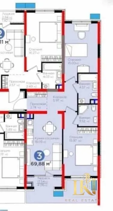 Продаётся 3-комнатная квартира в ЖК BI Sado 2